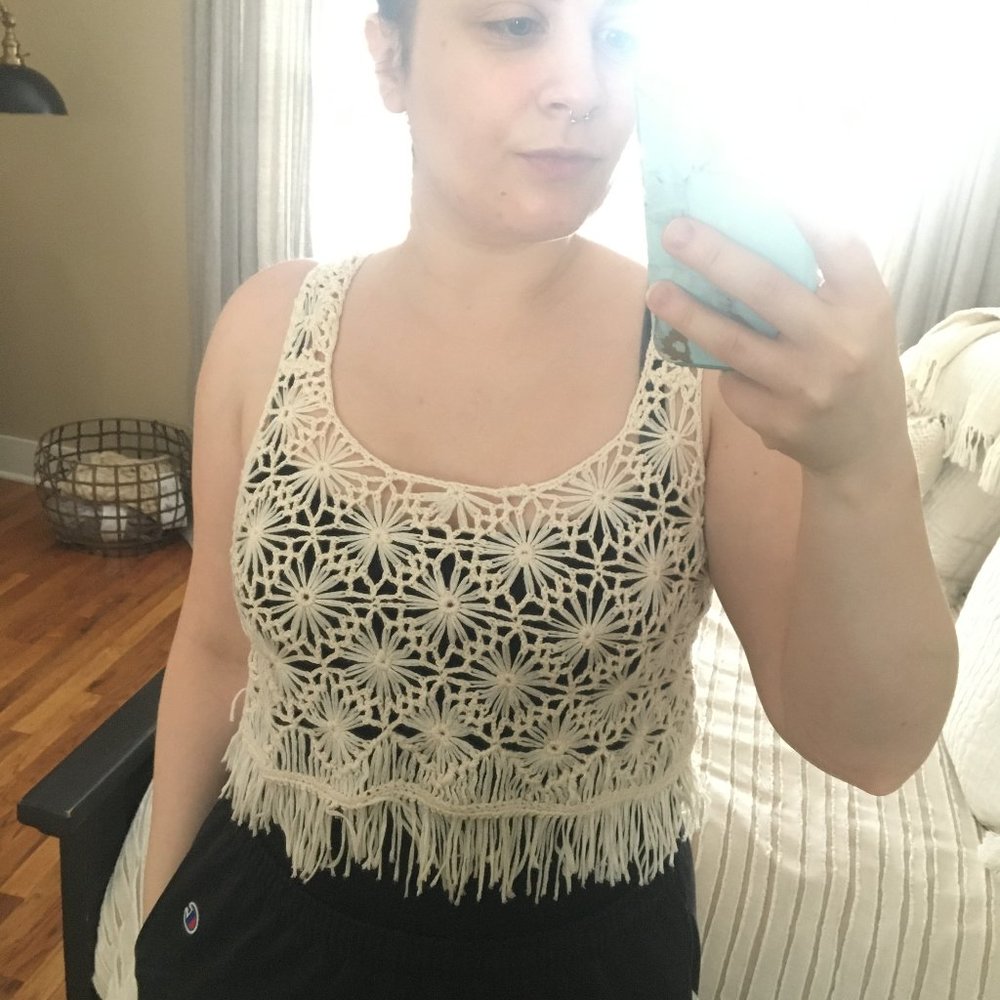 Crochet Fringe Crop Top